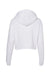 Bella + Canvas BC7502/B7502/7502 Womens Cropped Fleece Hooded Sweatshirt Hoodie White Flat Back