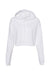 Bella + Canvas BC7502/7502 Womens Cropped Fleece Hooded Sweatshirt Hoodie White Flat Front