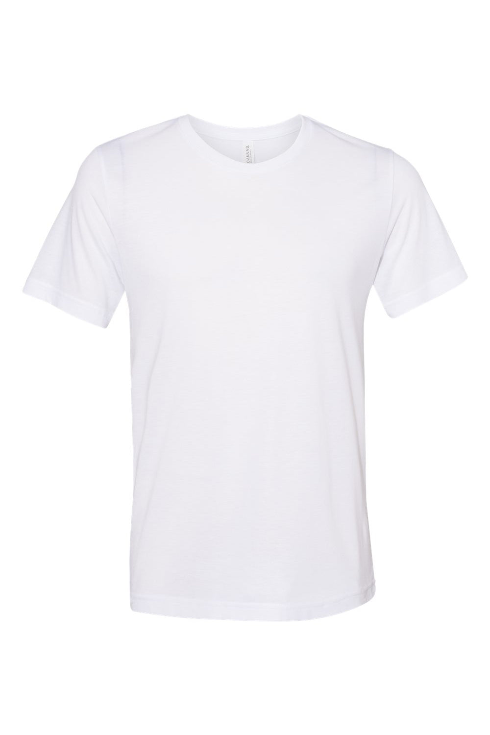 Bella + Canvas 3880C/3880 Mens Short Sleeve Crewneck T-Shirt White Flat Front