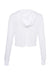 Bella + Canvas 8512 Womens Crop Long Sleeve Hooded Sweatshirt Hoodie Solid White Flat Back