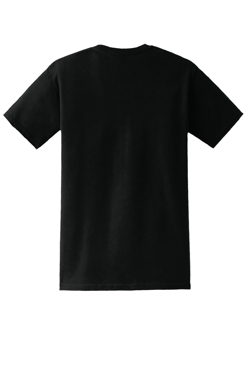 Gildan 8300 Mens DryBlend Moisture Wicking Short Sleeve Crewneck T-Shirt w/ Pocket Black Flat Back
