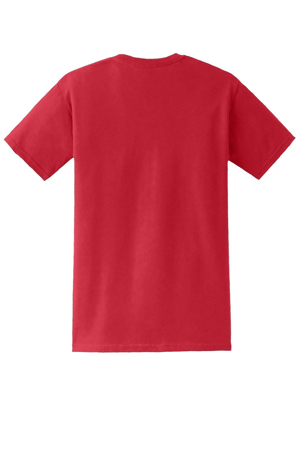 Gildan 8300 Mens DryBlend Moisture Wicking Short Sleeve Crewneck T-Shirt w/ Pocket Red Flat Back