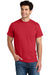 Gildan 8300 Mens DryBlend Moisture Wicking Short Sleeve Crewneck T-Shirt w/ Pocket Red Model Front