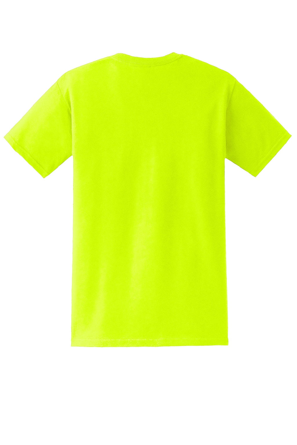 Gildan 8300 Mens DryBlend Moisture Wicking Short Sleeve Crewneck T-Shirt w/ Pocket Safety Green Flat Back