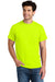 Gildan 8300 Mens DryBlend Moisture Wicking Short Sleeve Crewneck T-Shirt w/ Pocket Safety Green Model Front