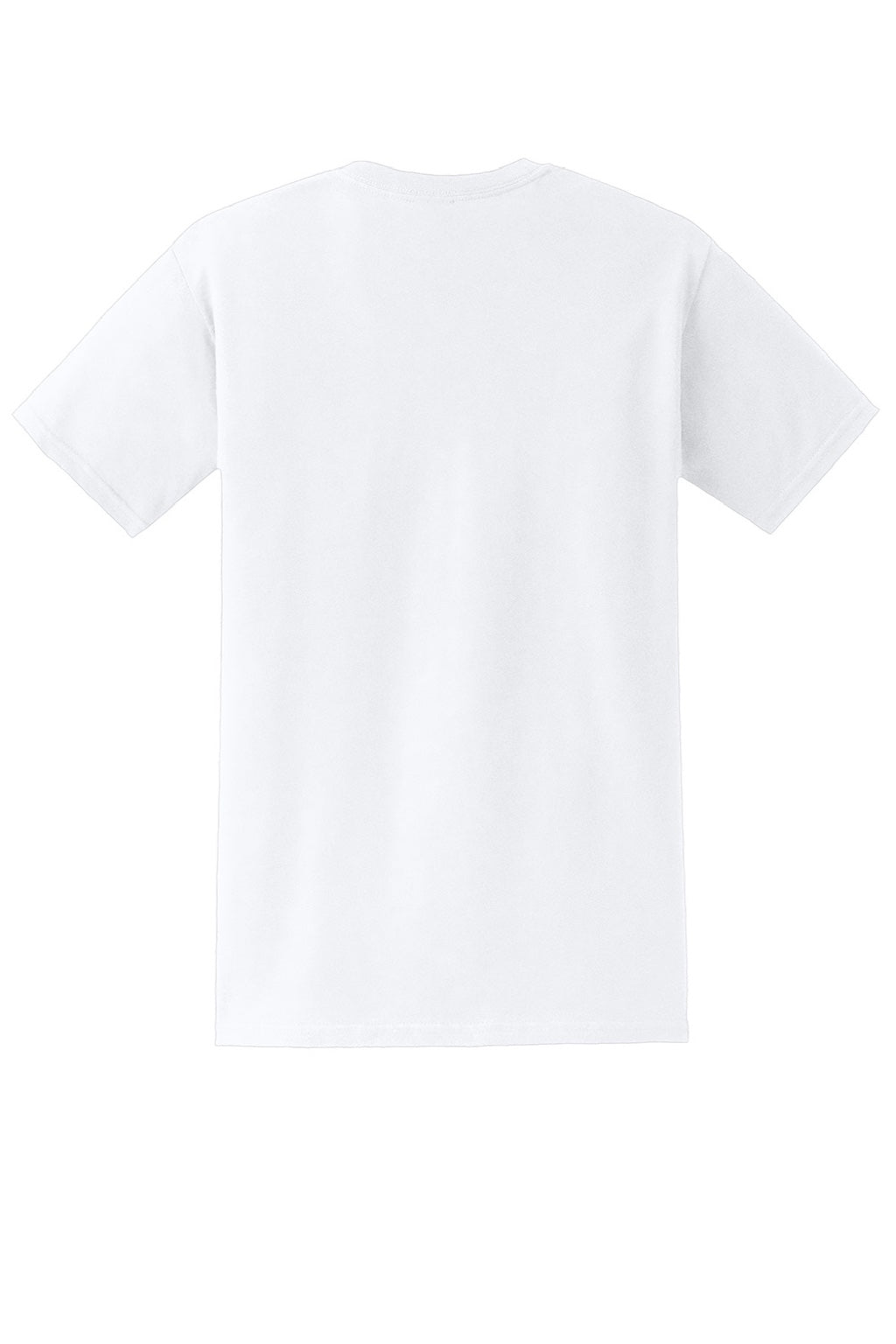 Gildan 8300 Mens DryBlend Moisture Wicking Short Sleeve Crewneck T-Shirt w/ Pocket White Flat Back