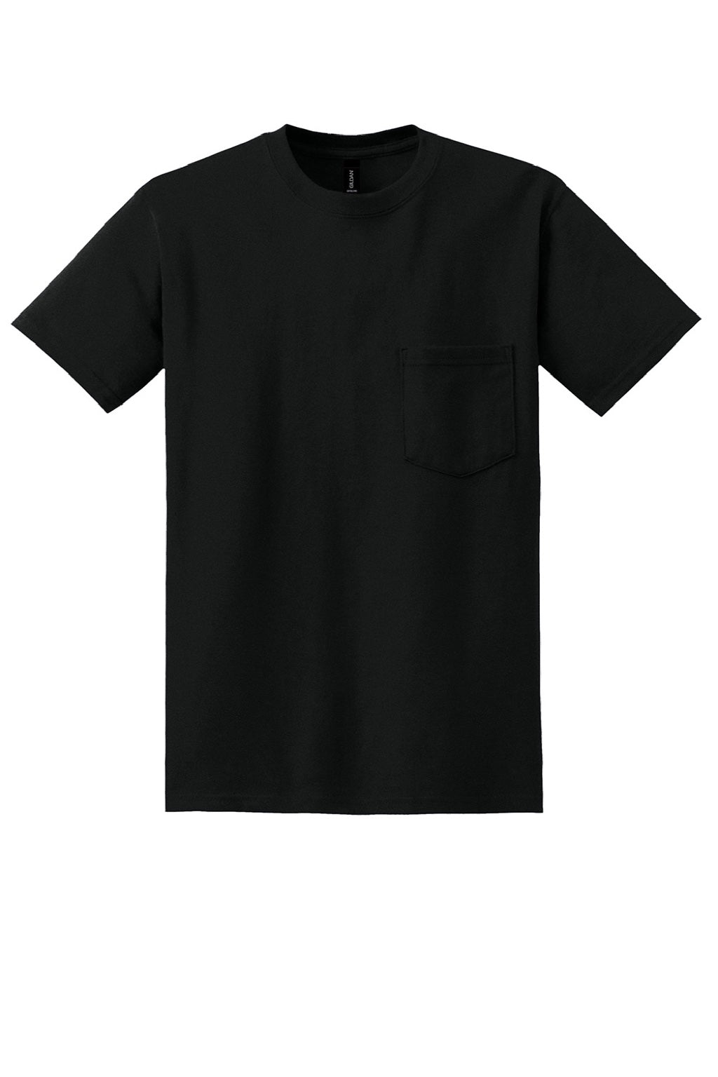 Gildan 8300 Mens DryBlend Moisture Wicking Short Sleeve Crewneck T-Shirt w/ Pocket Black Flat Front