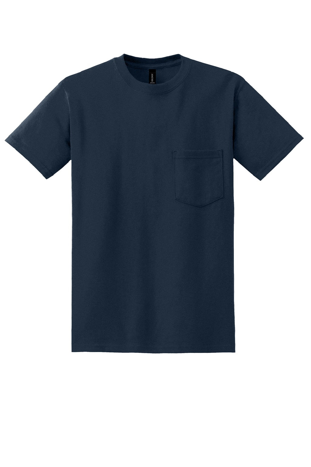 Gildan 8300 Mens DryBlend Moisture Wicking Short Sleeve Crewneck T-Shirt w/ Pocket Navy Blue Flat Front