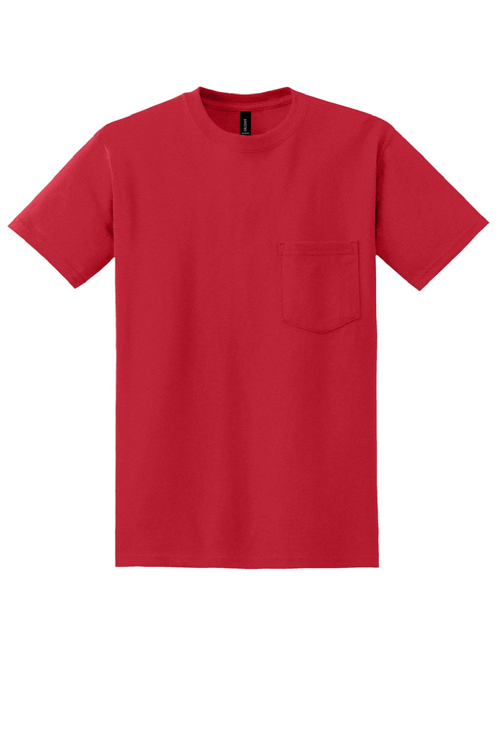 Gildan 8300 Mens DryBlend Moisture Wicking Short Sleeve Crewneck T-Shirt w/ Pocket Red Flat Front