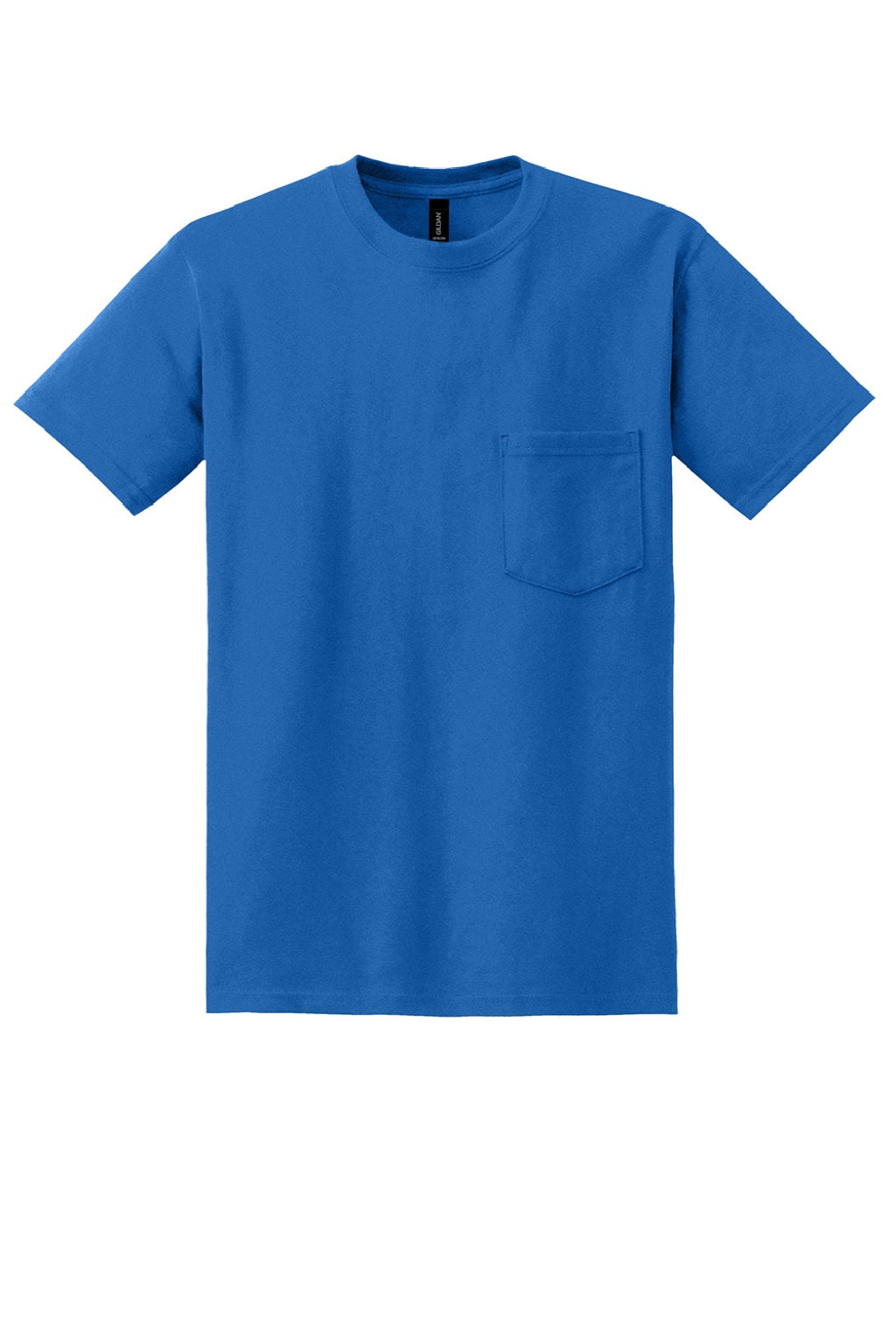 Gildan 8300 Mens DryBlend Moisture Wicking Short Sleeve Crewneck T-Shirt w/ Pocket Royal Blue Flat Front