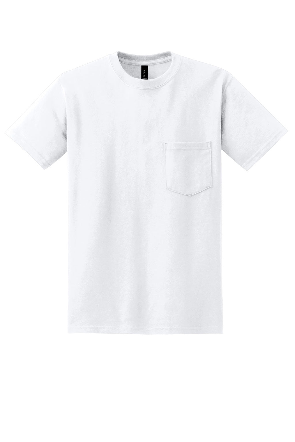 Gildan 8300 Mens DryBlend Moisture Wicking Short Sleeve Crewneck T-Shirt w/ Pocket White Flat Front