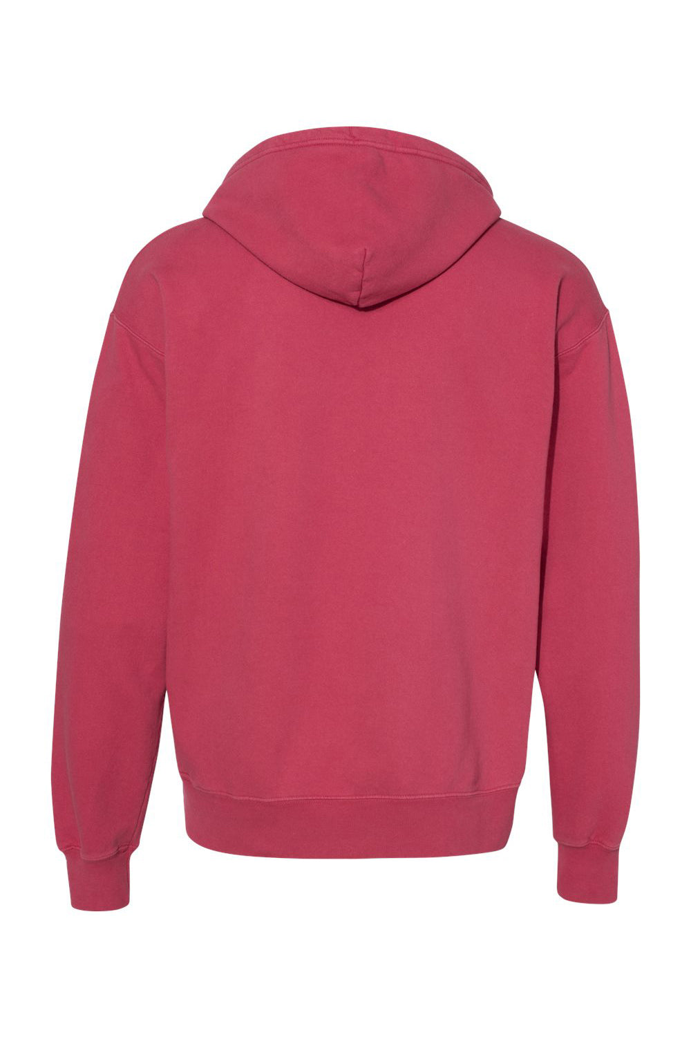 Champion CD450 Mens Garment Dyed Hooded Sweatshirt Hoodie Crimson Red Flat Back
