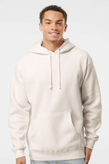 Independent Trading Company IND4000 Mens Hooded Sweatshirt Hoodie w/ Pouch Pocket Bone Model Front