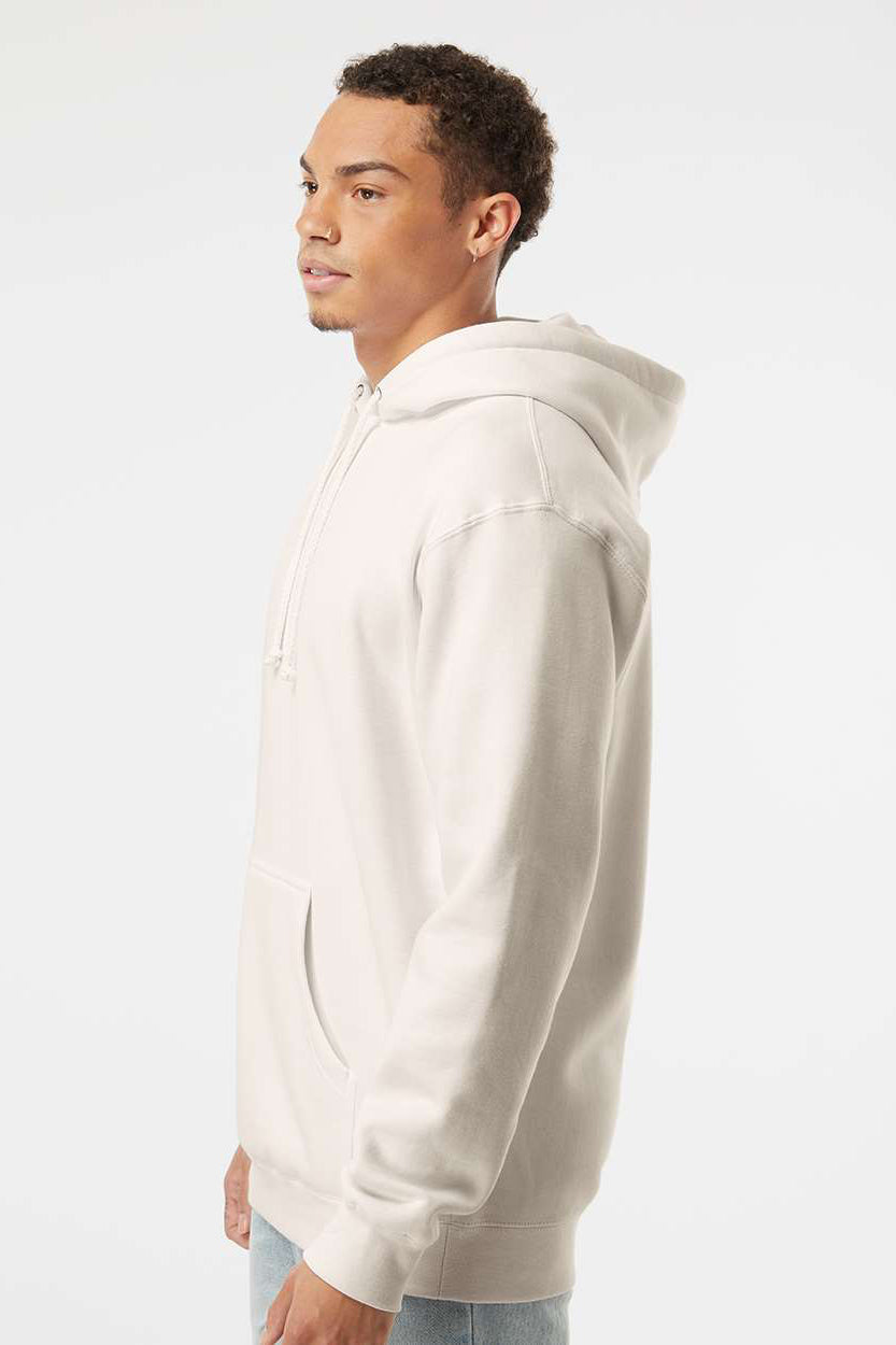 Independent Trading Company IND4000 Mens Hooded Sweatshirt Hoodie w/ Pouch Pocket Bone Model Side