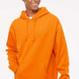 Independent Trading Company Mens Hooded Sweatshirt Hoodie w/ Pouch Pocket - Safety Orange