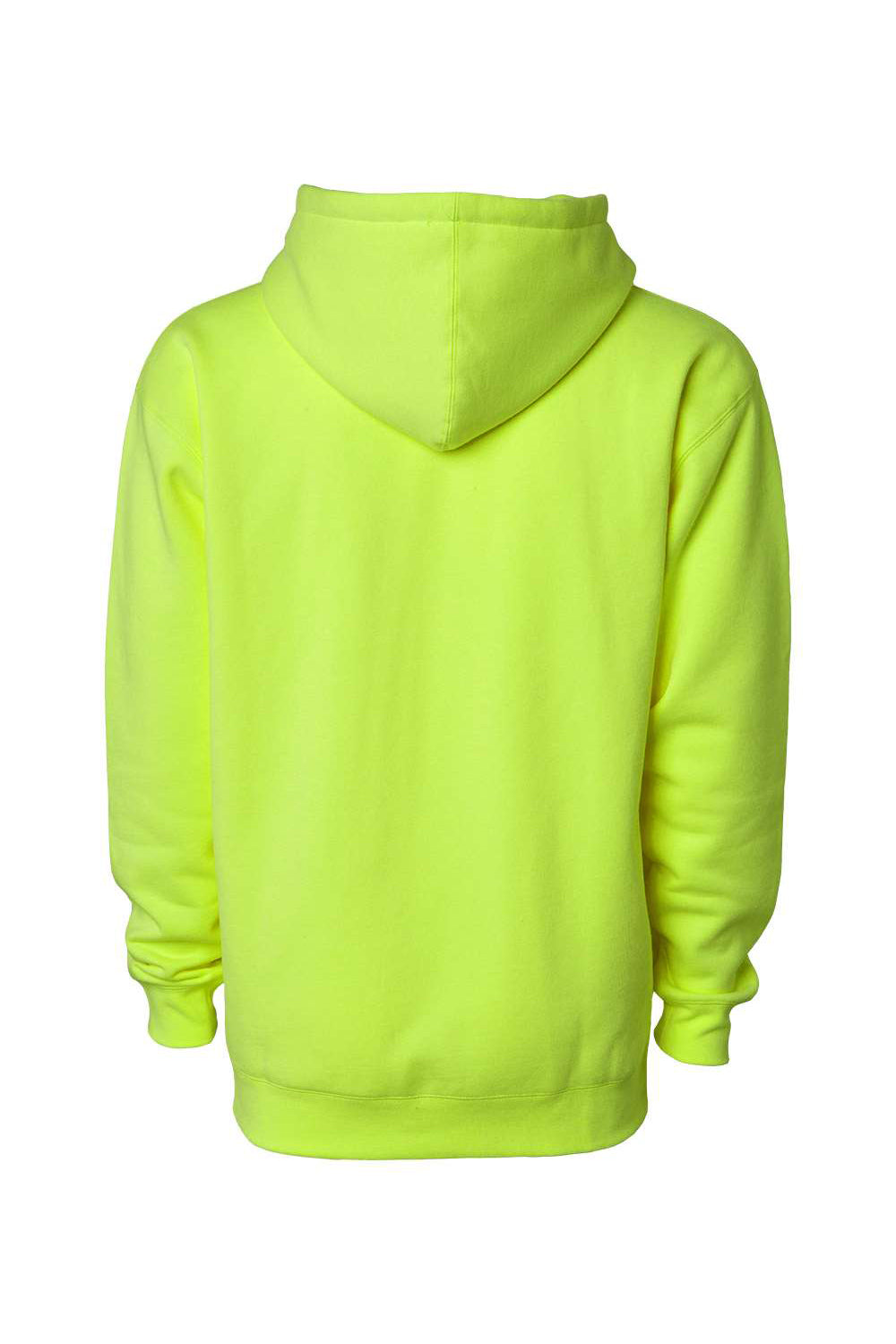 Independent Trading Company IND4000 Mens Hooded Sweatshirt Hoodie w/ Pouch Pocket Safety Yellow Flat Back