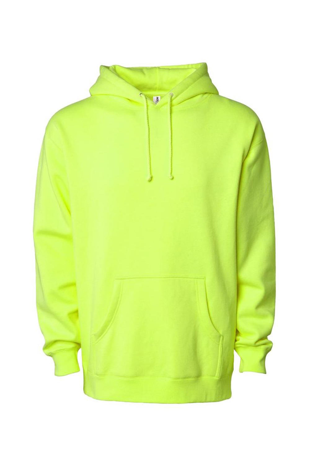 Independent Trading Company IND4000 Mens Hooded Sweatshirt Hoodie w/ Pouch Pocket Safety Yellow Flat Front