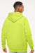 Independent Trading Company IND4000 Mens Hooded Sweatshirt Hoodie w/ Pouch Pocket Safety Yellow Model Back