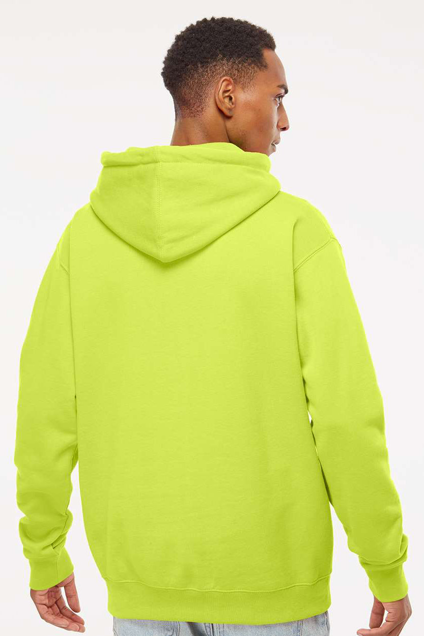 Independent Trading Company IND4000 Mens Hooded Sweatshirt Hoodie w/ Pouch Pocket Safety Yellow Model Back