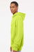 Independent Trading Company IND4000 Mens Hooded Sweatshirt Hoodie w/ Pouch Pocket Safety Yellow Model Side