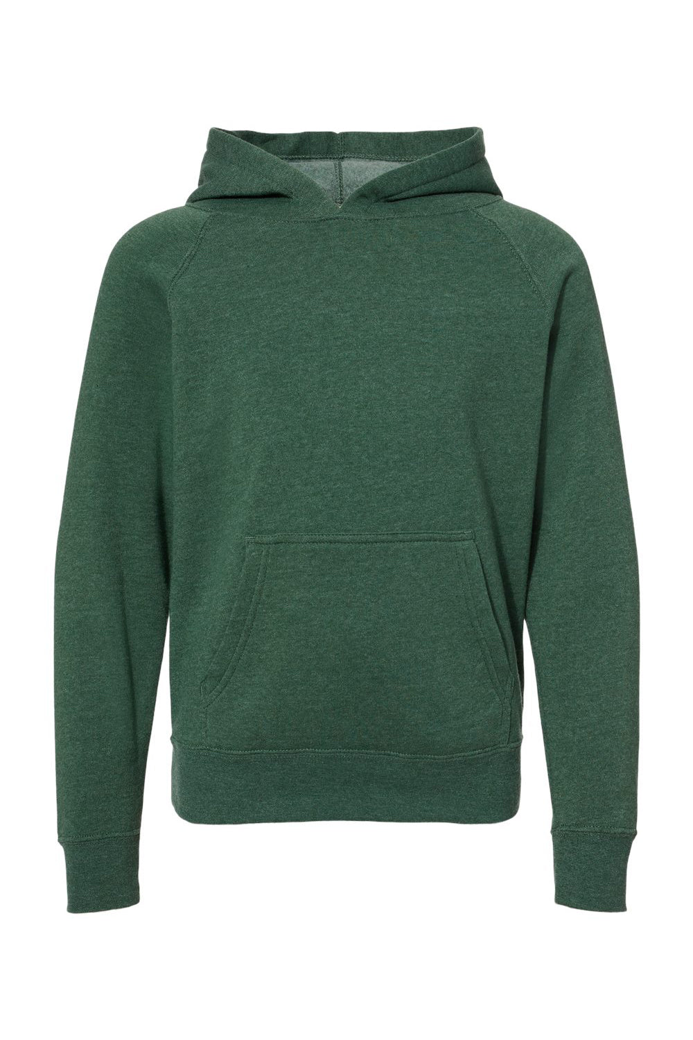 Independent Trading Company PRM15YSB Youth Special Blend Raglan Hooded Sweatshirt Hoodie w/ Pouch Pocket Moss Green Flat Front