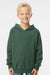 Independent Trading Company PRM15YSB Youth Special Blend Raglan Hooded Sweatshirt Hoodie w/ Pouch Pocket Moss Green Model Front