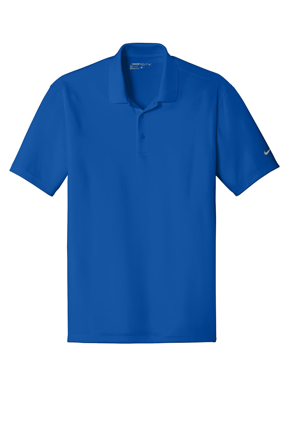 Nike 838956 Mens Players Dri-Fit Moisture Wicking Short Sleeve Polo Shirt Gym Blue Flat Front