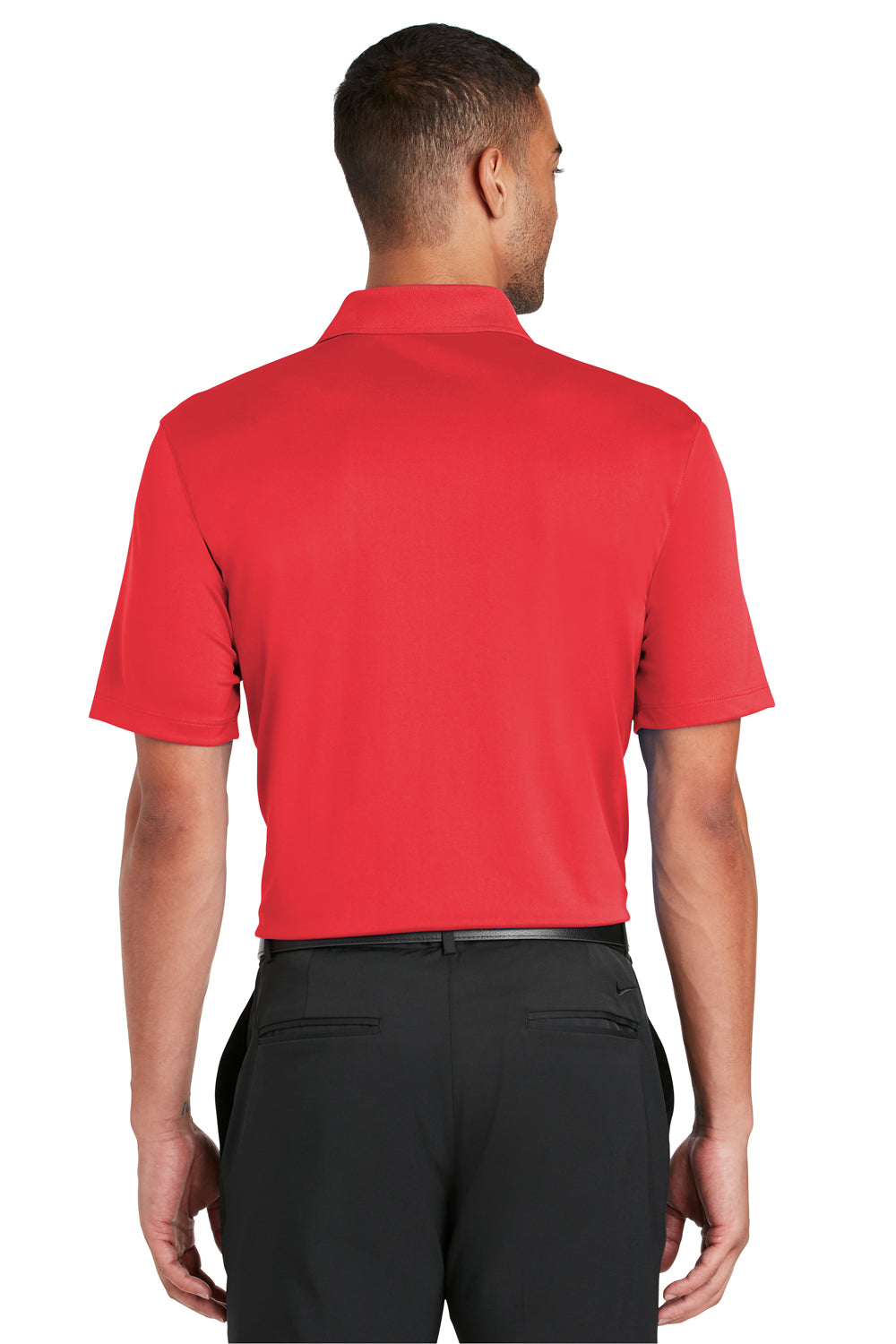 Nike 838956 Mens Players Dri-Fit Moisture Wicking Short Sleeve Polo Shirt University Red Model Back