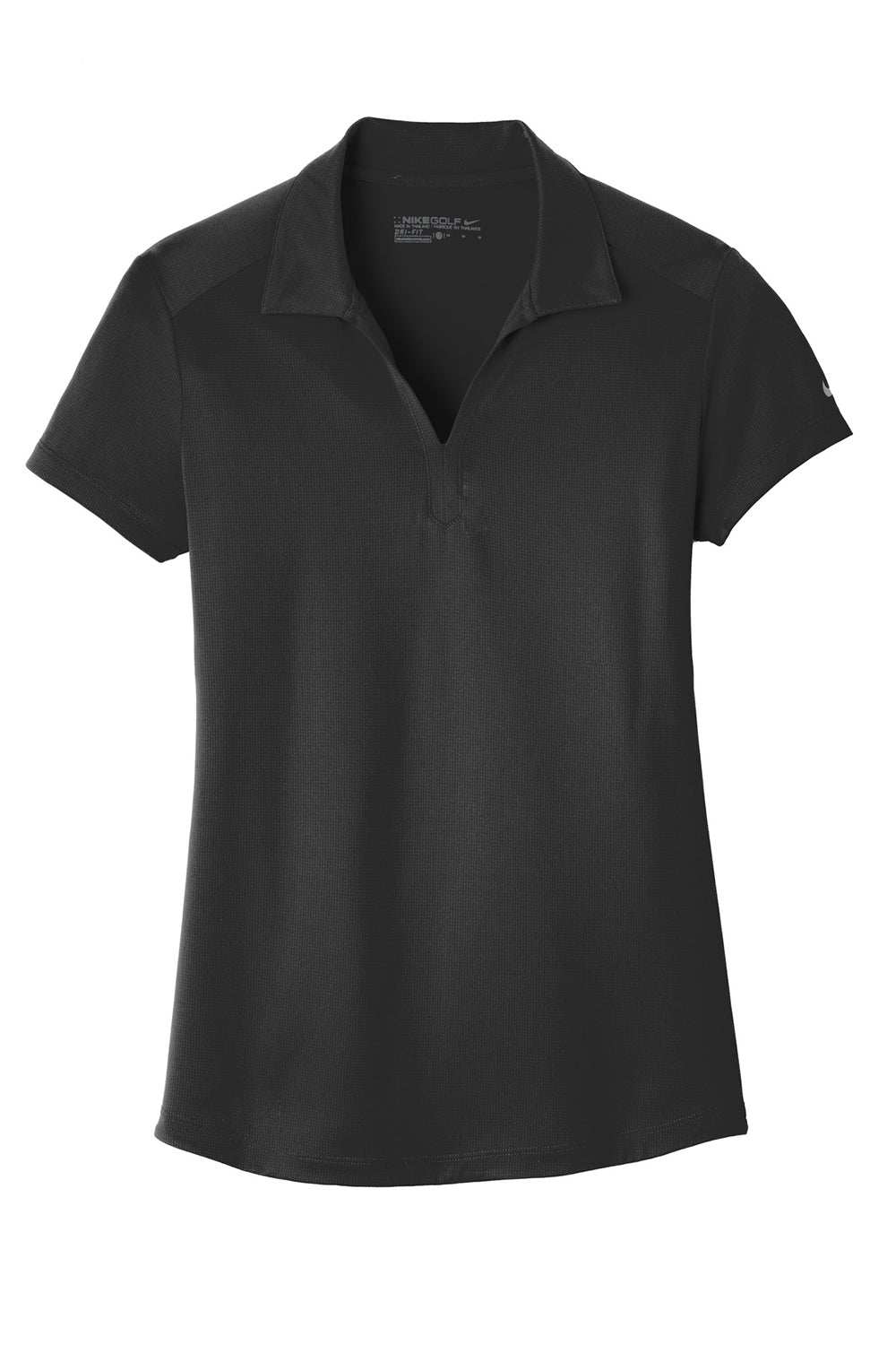 Nike 838957 Womens Legacy Dri-Fit Moisture Wicking Short Sleeve Polo Shirt Black Flat Front