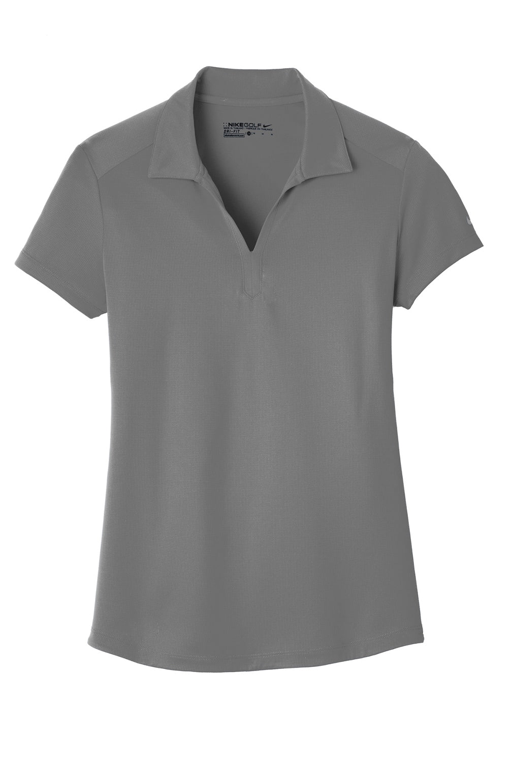 Nike 838957 Womens Legacy Dri-Fit Moisture Wicking Short Sleeve Polo Shirt Dark Grey Flat Front