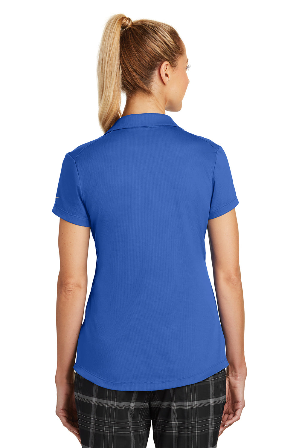 Nike 838957 Womens Legacy Dri-Fit Moisture Wicking Short Sleeve Polo Shirt Game Royal Blue Model Back