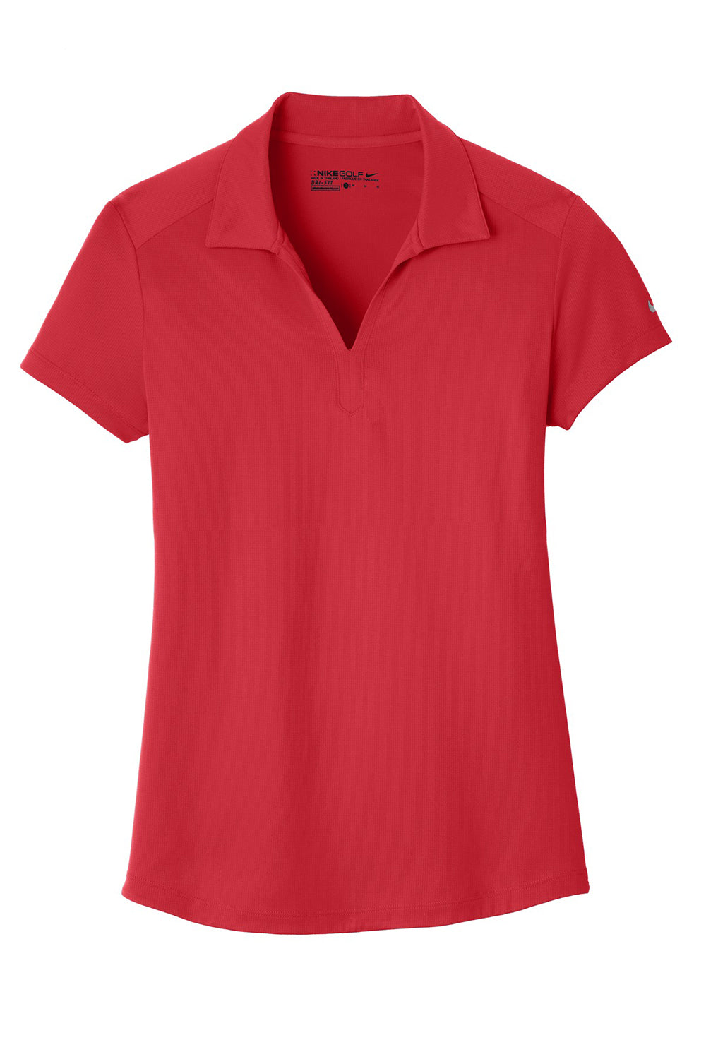 Nike 838957 Womens Legacy Dri-Fit Moisture Wicking Short Sleeve Polo Shirt Gym Red Flat Front