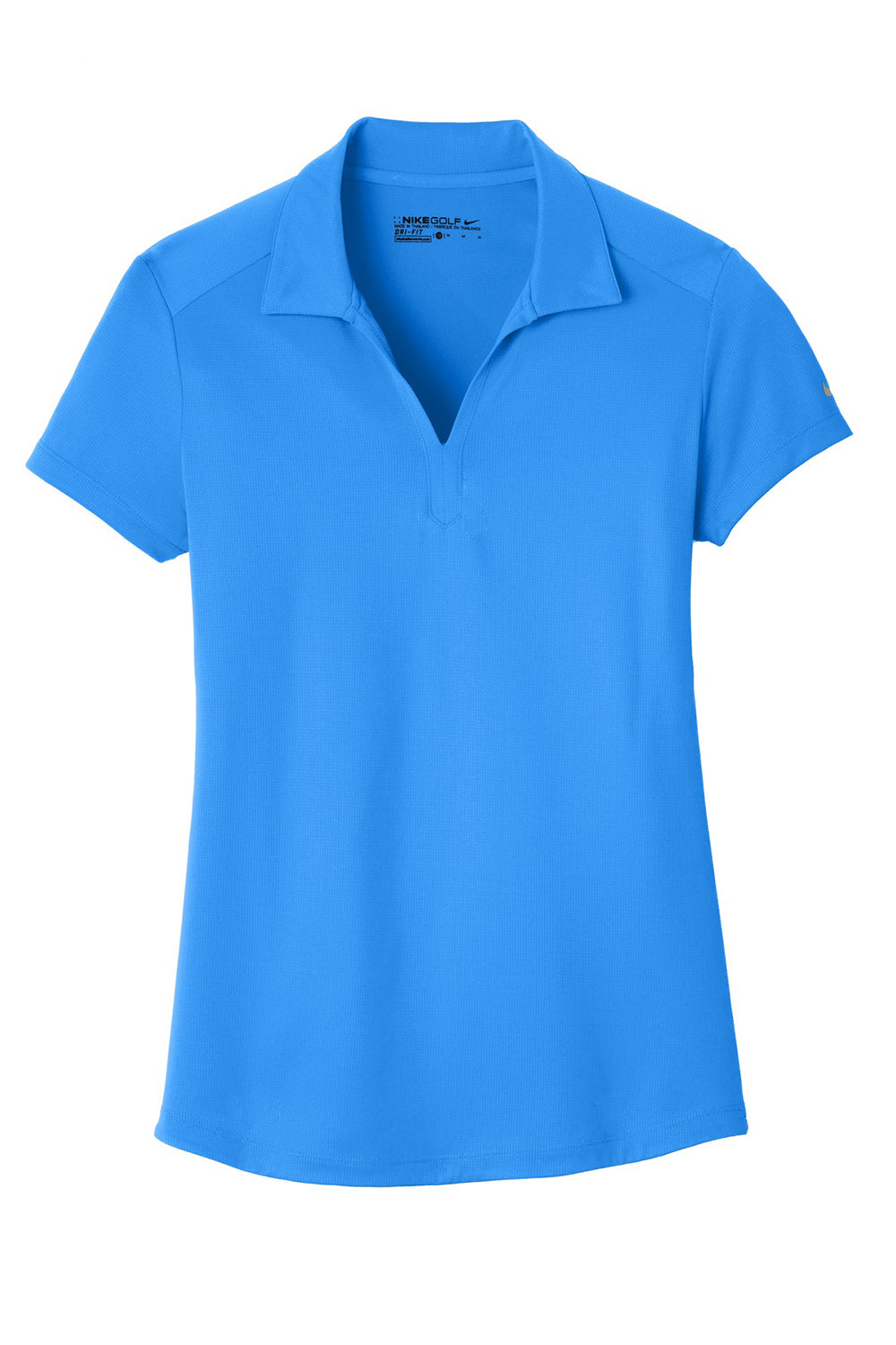 Nike 838957 Womens Legacy Dri-Fit Moisture Wicking Short Sleeve Polo Shirt Photo Blue Flat Front