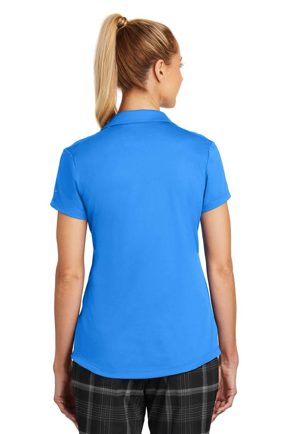 Nike 838957 Womens Legacy Dri-Fit Moisture Wicking Short Sleeve Polo Shirt Photo Blue Model Back