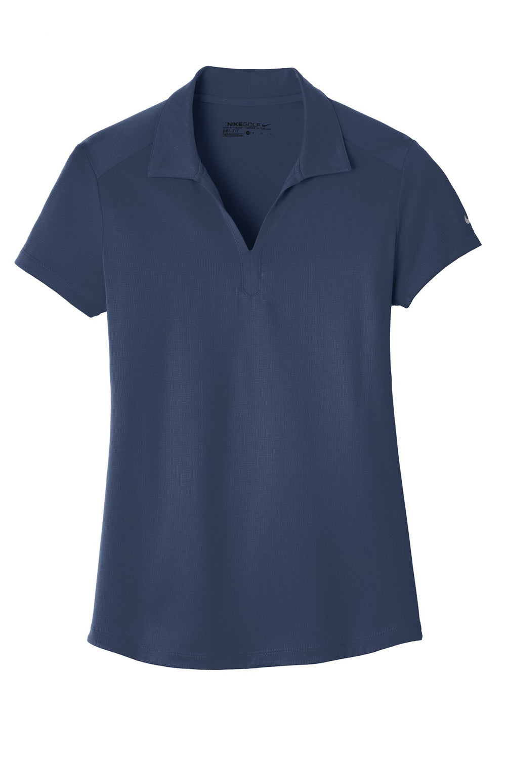Nike 838957 Womens Legacy Dri-Fit Moisture Wicking Short Sleeve Polo Shirt Midnight Navy Blue Flat Front