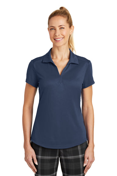 Nike 838957 Womens Legacy Dri-Fit Moisture Wicking Short Sleeve Polo Shirt Midnight Navy Blue Model Front