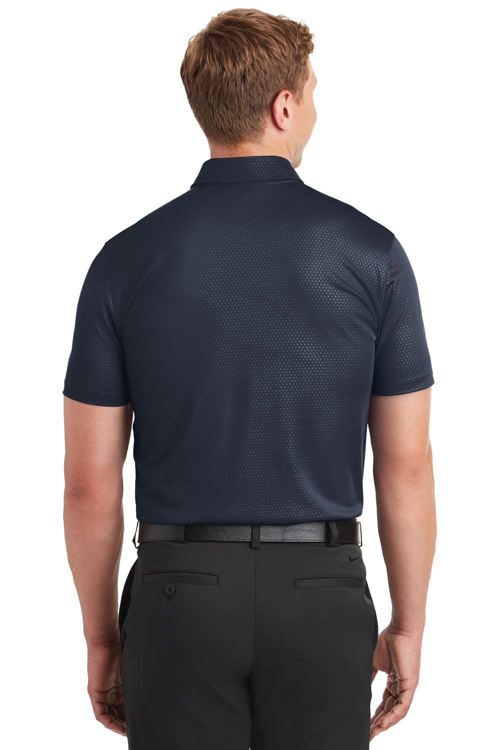 Nike 838964 Mens Dri-Fit Moisture Wicking Short Sleeve Polo Shirt Marine Blue Model Back