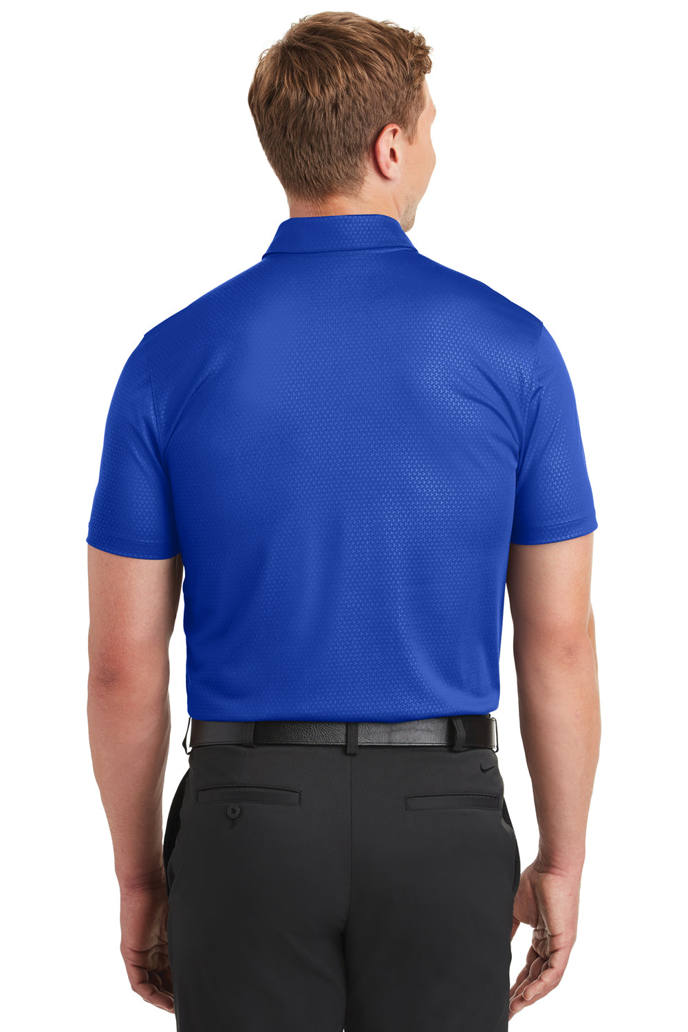 Nike 838964 Mens Dri-Fit Moisture Wicking Short Sleeve Polo Shirt Old Royal Blue Model Back