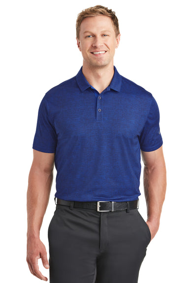 Nike 838965 Mens Dri-Fit Moisture Wicking Short Sleeve Polo Shirt Old Royal Blue Model Front