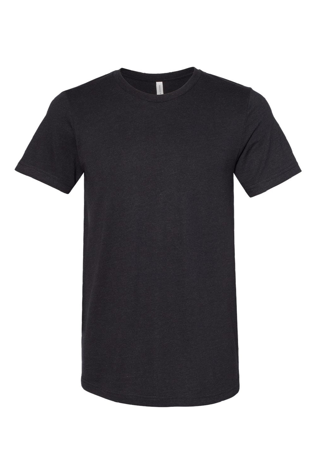 Bella + Canvas BC3301/3301 Mens Jersey Short Sleeve Crewneck T-Shirt Heather Black Flat Front