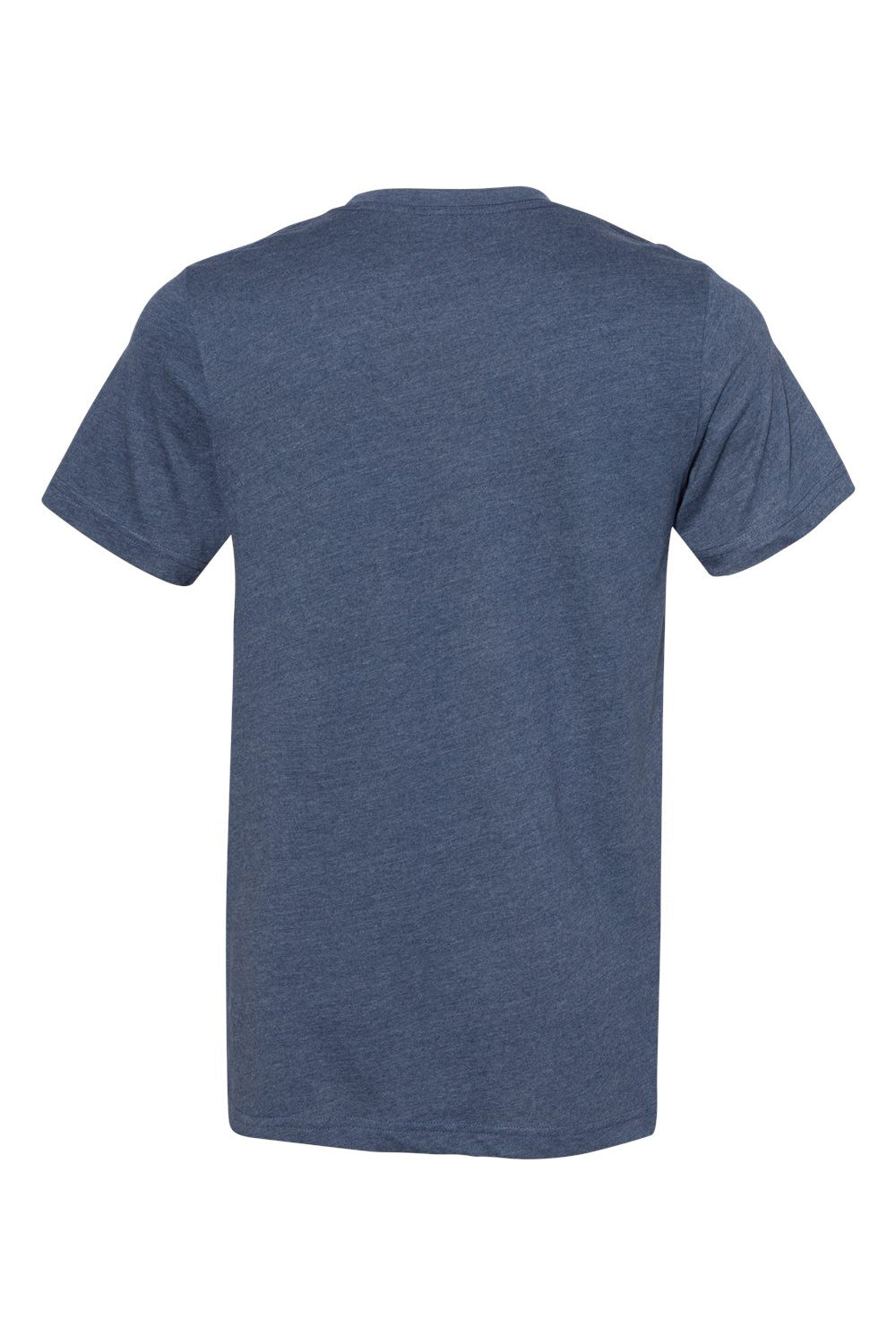 Bella + Canvas BC3301/3301C/3301 Mens Jersey Short Sleeve Crewneck T-Shirt Heather Navy Blue Flat Back
