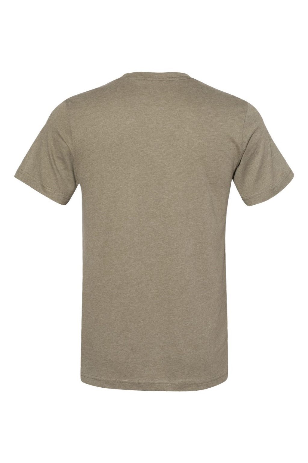 Bella + Canvas BC3301/3301 Mens Jersey Short Sleeve Crewneck T-Shirt Heather Olive Green Flat Back