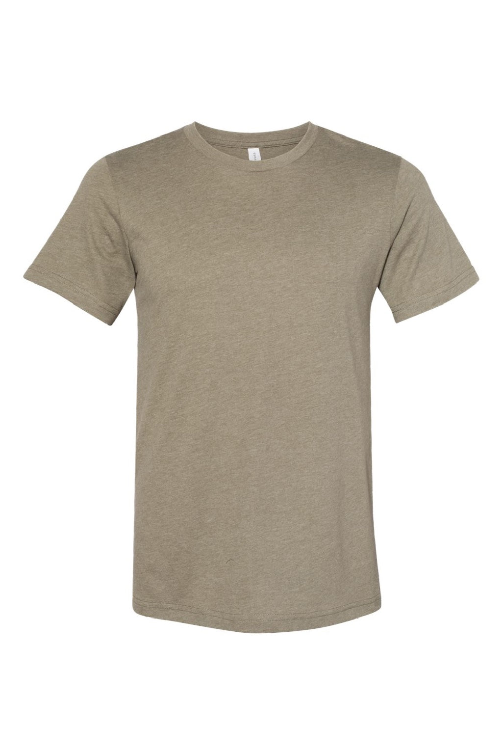 Bella + Canvas BC3301/3301 Mens Jersey Short Sleeve Crewneck T-Shirt Heather Olive Green Flat Front