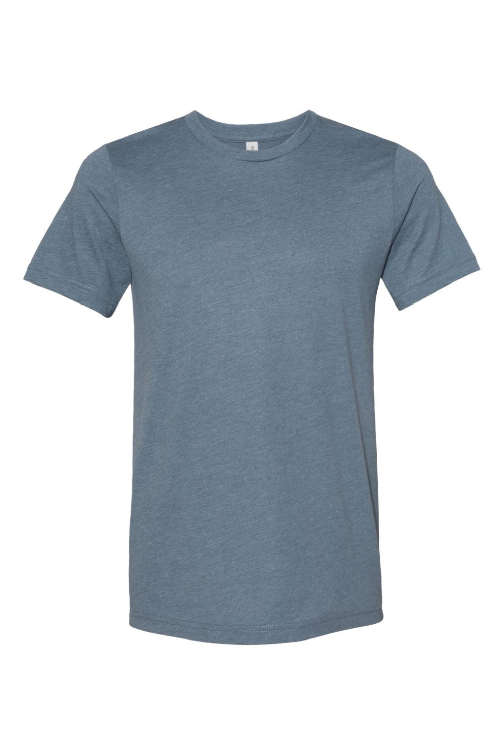 Bella + Canvas BC3301/3301 Mens Jersey Short Sleeve Crewneck T-Shirt Heather Slate Blue Flat Front