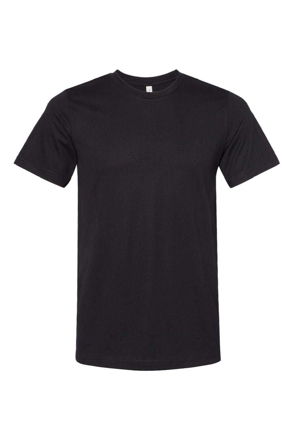 Bella + Canvas BC3301/3301 Mens Jersey Short Sleeve Crewneck T-Shirt Solid Black Flat Front