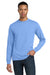 Gildan 8400 Mens DryBlend Moisture Wicking Long Sleeve Crewneck T-Shirt Carolina Blue Model Front