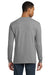 Gildan 8400 Mens DryBlend Moisture Wicking Long Sleeve Crewneck T-Shirt Heather Graphite Grey Model Back