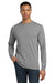Gildan 8400 Mens DryBlend Moisture Wicking Long Sleeve Crewneck T-Shirt Heather Graphite Grey Model Front