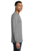 Gildan 8400 Mens DryBlend Moisture Wicking Long Sleeve Crewneck T-Shirt Heather Graphite Grey Model Side