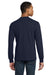 Gildan 8400 Mens DryBlend Moisture Wicking Long Sleeve Crewneck T-Shirt Navy Blue Model Back